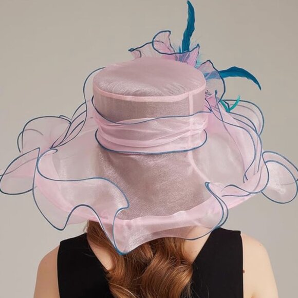 Kentucky Derby Church Dress Hat for Women Pink Fuchsia Line main image 4